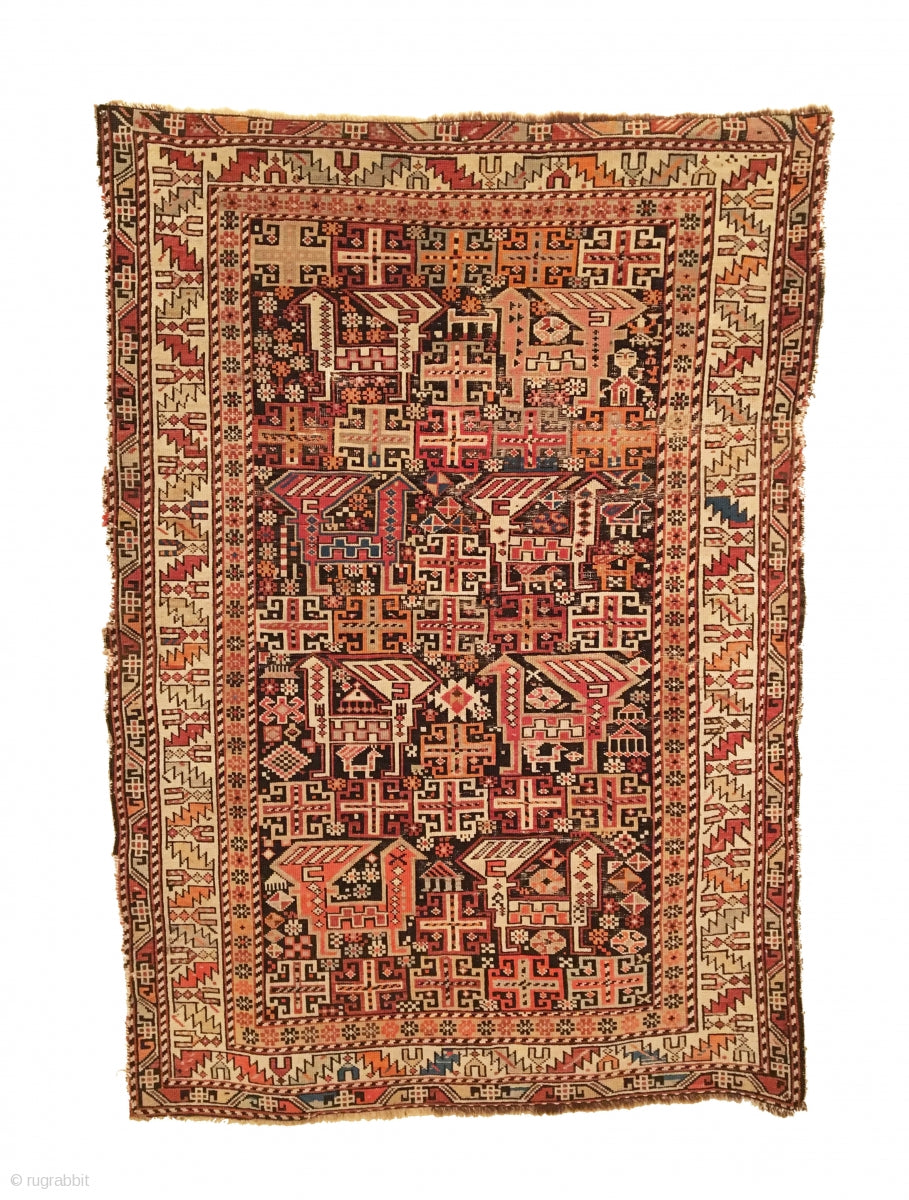 3’8&quot; X 5’3&quot; Antique Caucasian Shirvan Rug