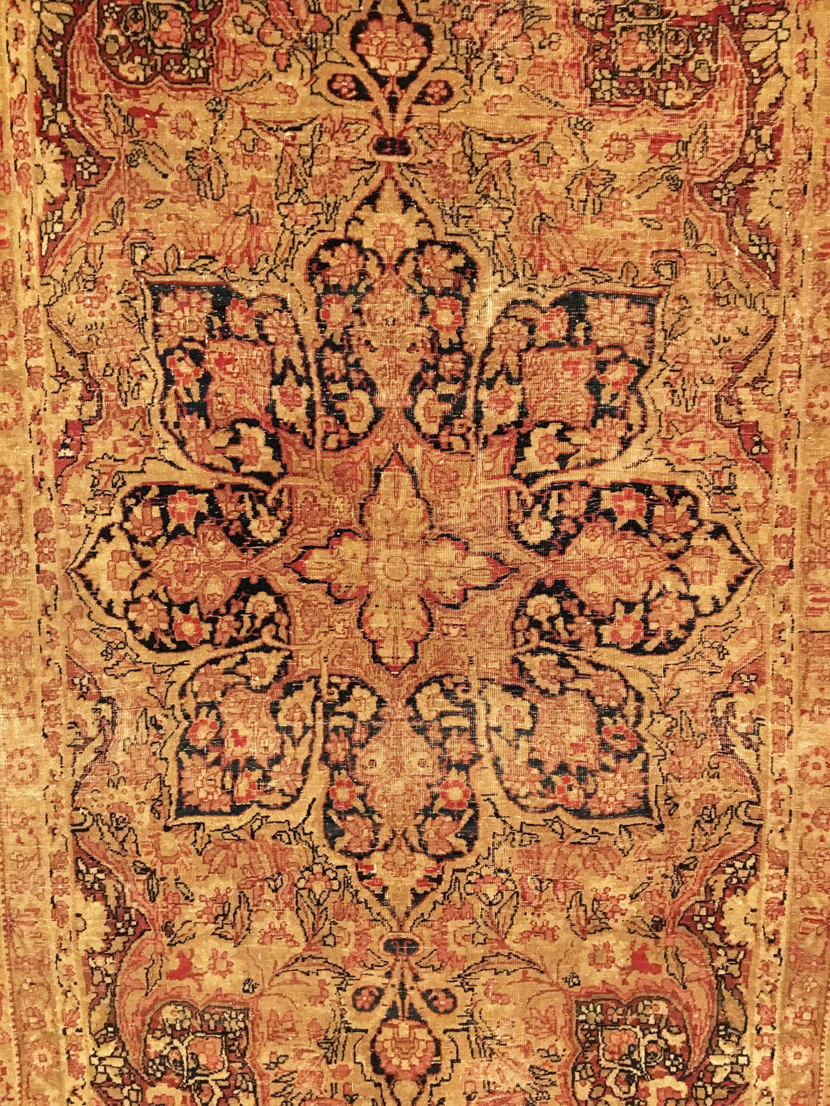 4&#39;3&quot; X 6&#39;4&quot; Antique Persian Kerman Medallion Rug