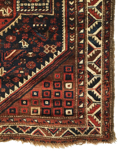 Antique Persian Khamseh Tribal Bird Rug 3'9 x 5'0