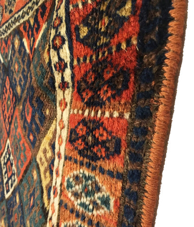 Antique Persian Kurdish Square Rug 1'10 x 1'9