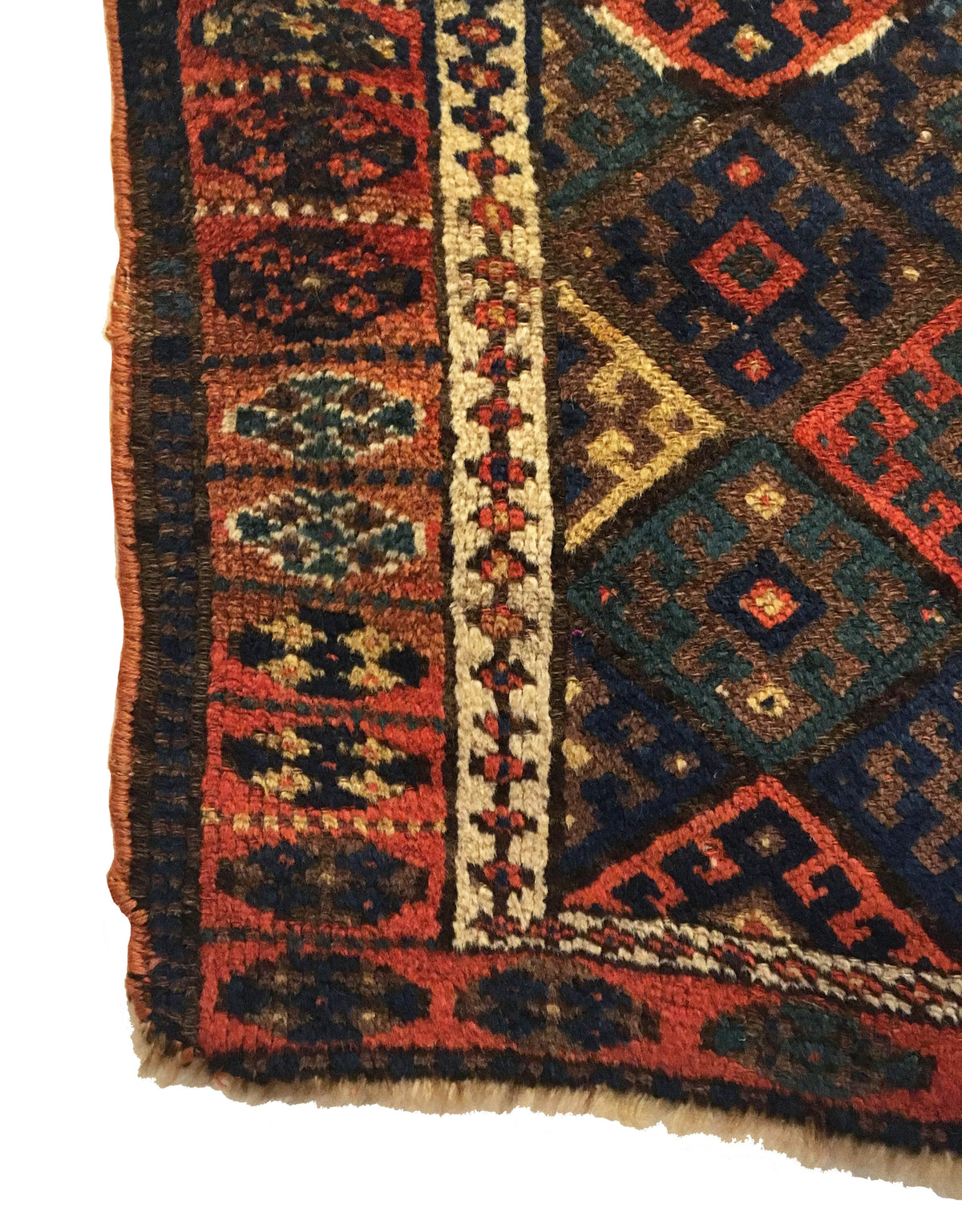 1&#39;10&quot; X 1&#39;9&quot; Antique Persian Kurdish Square Rug