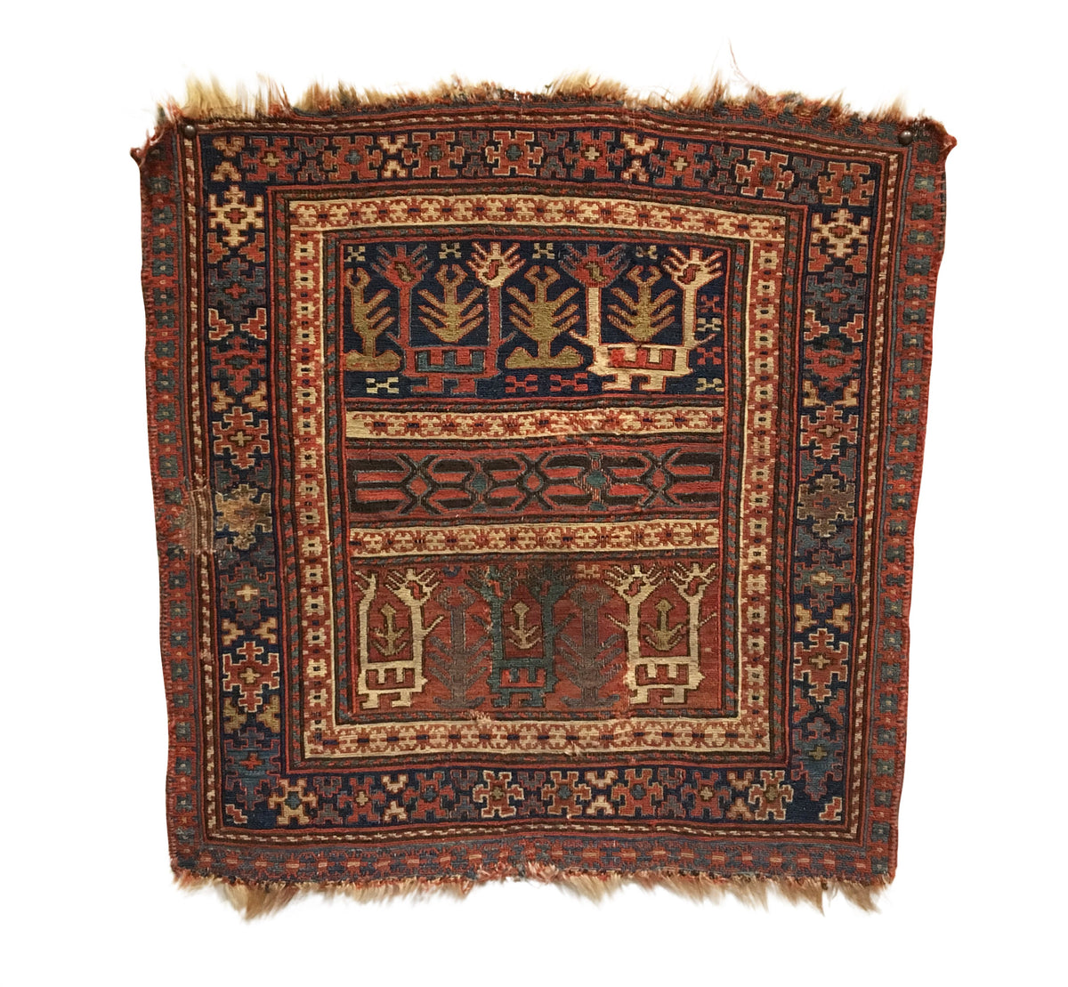 1'10 X 1'11 Antique Persian Shahsavan Small Square Rug [TAK0046]