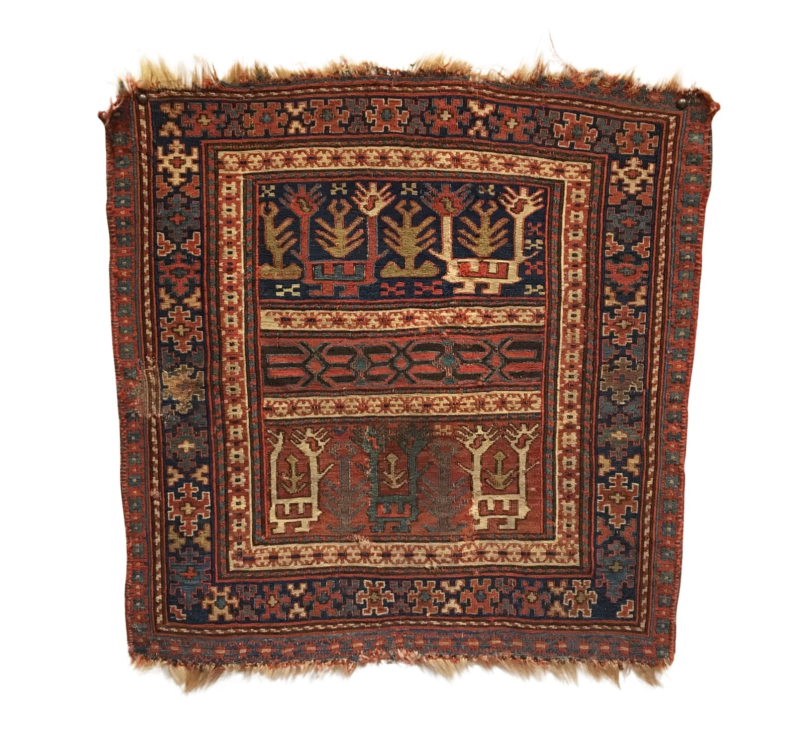 1'10 X 1'11 Antique Persian Shahsavan Small Square Rug [TAK0046]