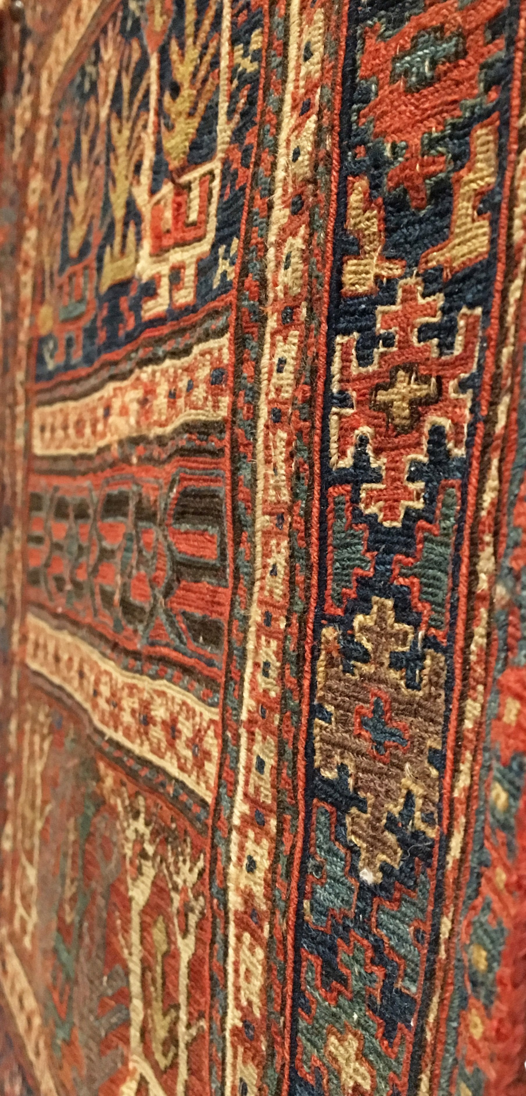 1'10 x 1'11 Antique Persian Shahsavan Small Square Rug [TAK0046]