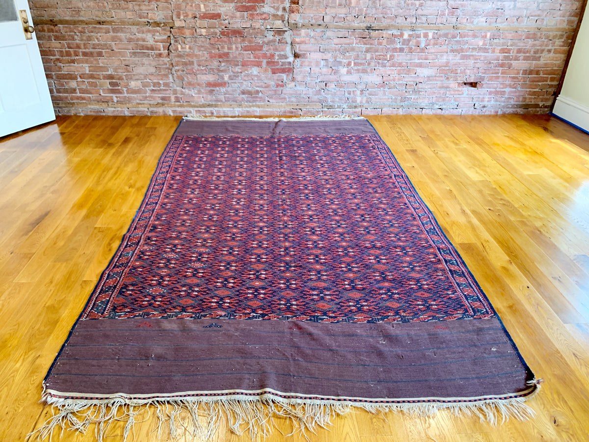 6'0" X 10'7" Antique Yomud Kilim