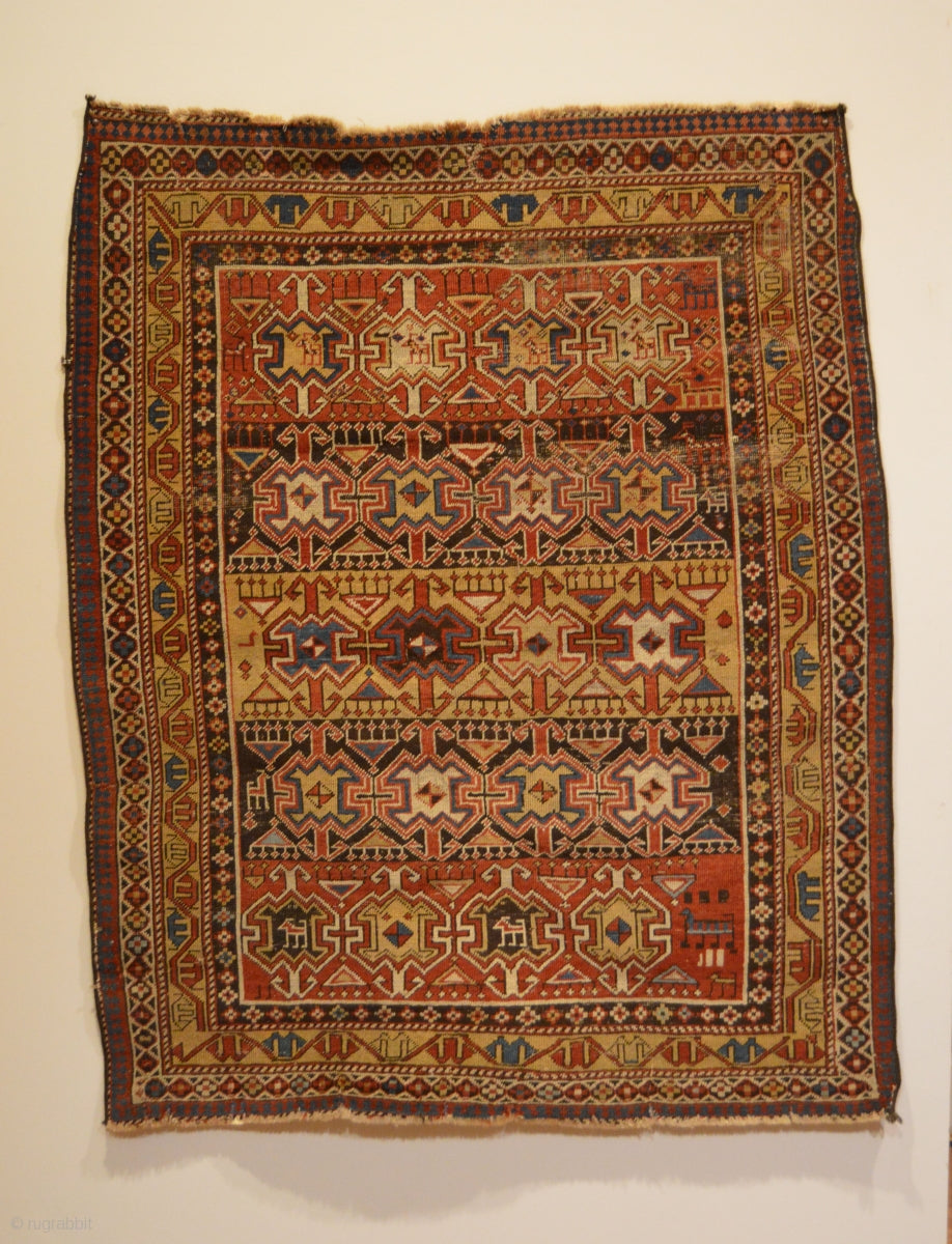 4&#39;9&quot; X 3&#39;10&quot; Caucasian Shirvan Rug [RR-0213]