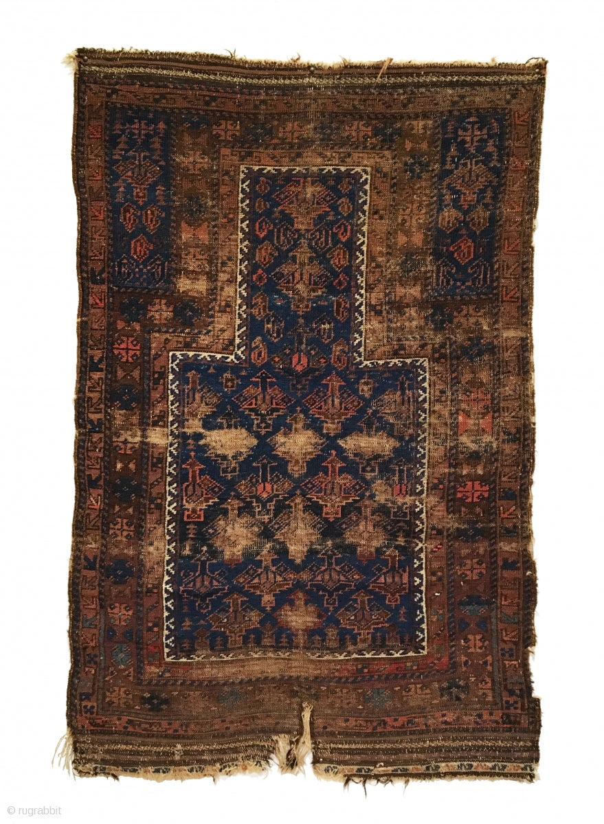 3’0&quot; X 4’10&quot; 19th Century Dokhtar-e-Ghazi Baluch Prayer Rug [RR-0078]