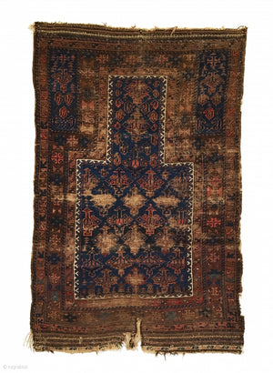 3’0" X 4’10" 19th Century Dokhtar-e-Ghazi Baluch Prayer Rug [RR-0078]